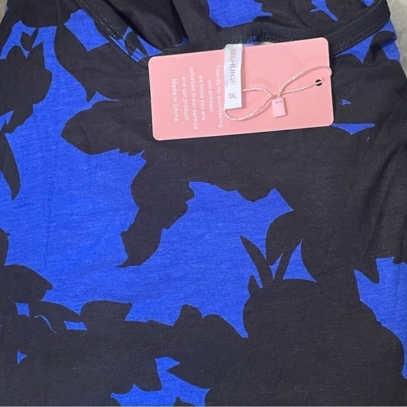 Plus Size Maxi Dress Long Sleeve Empire Waist Size 3X Royal Blue And Bl… - Picture 8 of 9